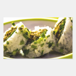 Sushi eet Japans - Aziatische voedselkreeft Rechthoekige Sticker