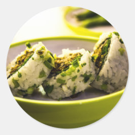 Sushi eet Japans - Aziatische voedselkreeft Ronde Sticker