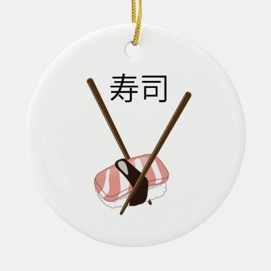 Sushi eetstokjes keramisch ornament (Voorkant)