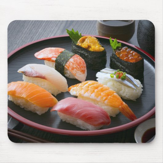 Sushi Elegance – Traditional Japanese Mouse Pad Muismat (Voorkant)