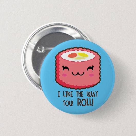 Sushi Emoji Roll Ronde Button 5,7 Cm (Voorkant /achterkant)