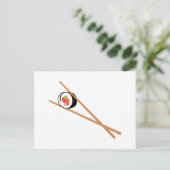Sushi en chopsticks briefkaart (Staand voorkant)
