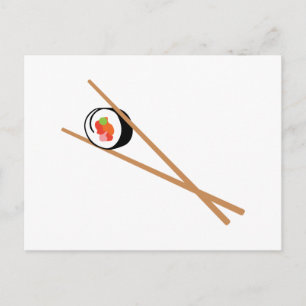 Sushi en chopsticks briefkaart