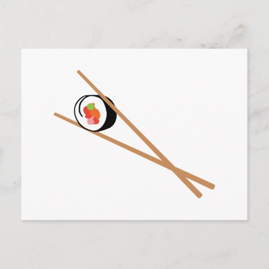 Sushi en chopsticks briefkaart (Voorkant)