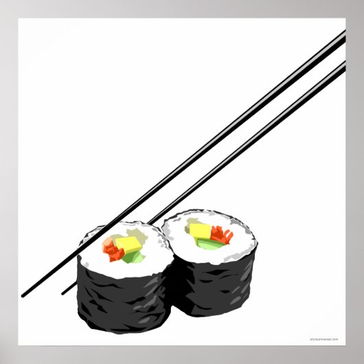 Sushi en Chopsticks Poster (Voorkant)