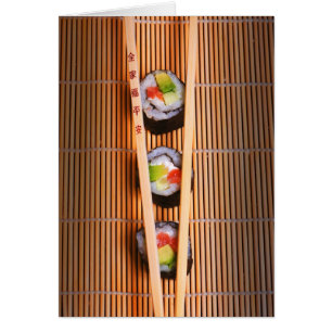 Sushi en houten stokjes