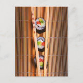 Sushi en houten stokjes briefkaart (Voorkant)
