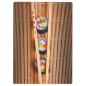 Sushi en houten stokjes klembord (Achterkant)
