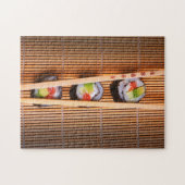 Sushi en houten stokjes legpuzzel (Horizontaal)