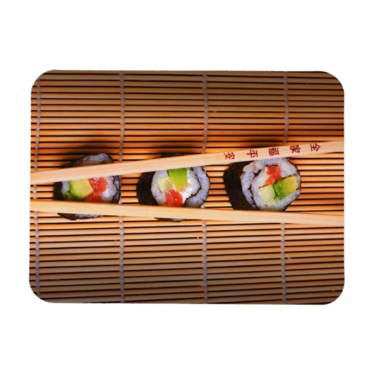 Sushi en houten stokjes magneet (Horizontaal)