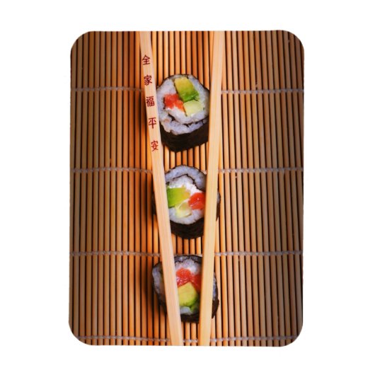 Sushi en houten stokjes magneet (Verticaal)