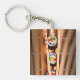 Sushi en houten stokjes sleutelhanger