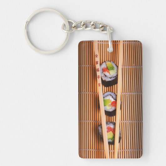 Sushi en houten stokjes sleutelhanger (Voorkant)