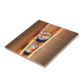 Sushi en houten stokjes tegeltje (Zijkant)