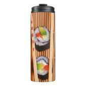 Sushi en houten stokjes thermosbeker (Voorkant)