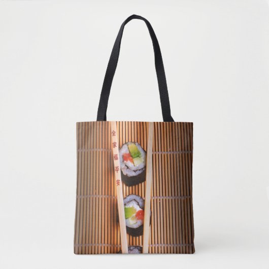 Sushi en houten stokjes tote bag (Voorkant)