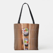 Sushi en houten stokjes tote bag (Achterkant)