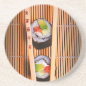 Sushi en houten stokjes zandsteen onderzetter (Voorkant)