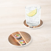 Sushi en houten stokjes zandsteen onderzetter (Zijkant)