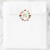 Sushi en Kanji 回 寿 司 Ronde Sticker (Tas)