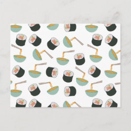 Sushi en Noodles Pattern Briefkaart
