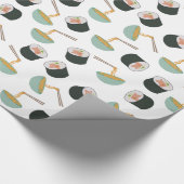 Sushi en Noodles Pattern Cadeaupapier (Hoek)