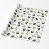 Sushi en Noodles Pattern Cadeaupapier (Uitgerold)