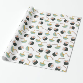 Sushi en Noodles Pattern Cadeaupapier