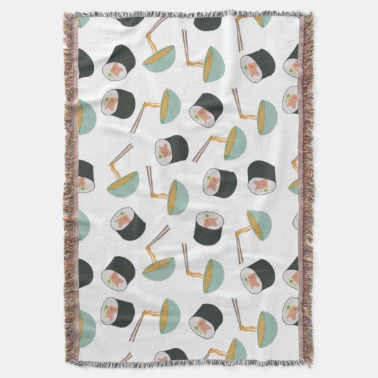 Sushi en Noodles Pattern Deken (Voorkant Verticaal)