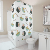 Sushi en Noodles Pattern Douchegordijn (In situ)