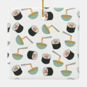 Sushi en Noodles Pattern Keramisch Ornament (Achterkant)