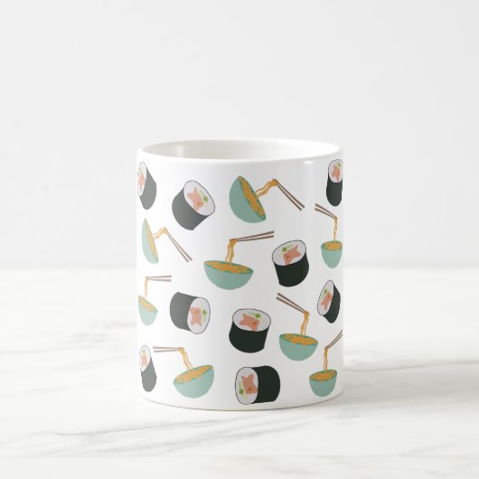Sushi en Noodles Pattern Koffiemok (Center)