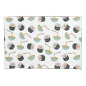 Sushi en Noodles Pattern Kussensloop (Voorkant)