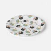 Sushi en Noodles Pattern Papieren Bordje (Gekanteld)
