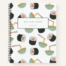 Sushi en Noodles Pattern Recipe Cookbook