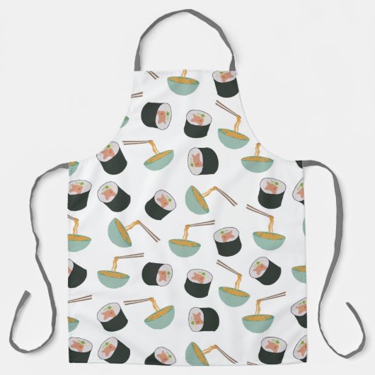 Sushi en Noodles Pattern Schort (Voorkant)