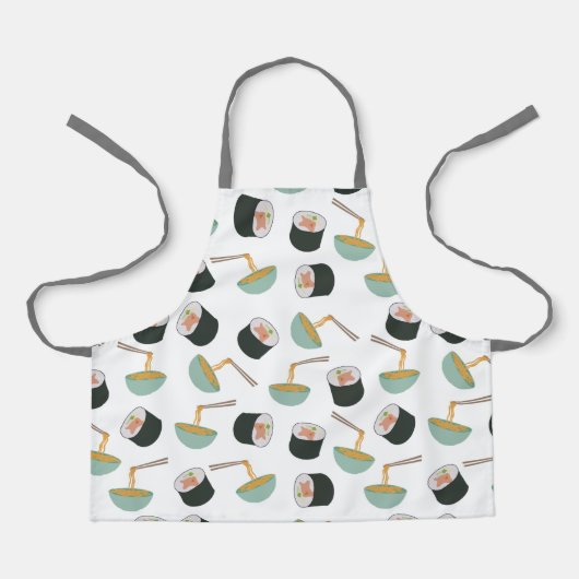 Sushi en Noodles Pattern Schort (Voorkant)