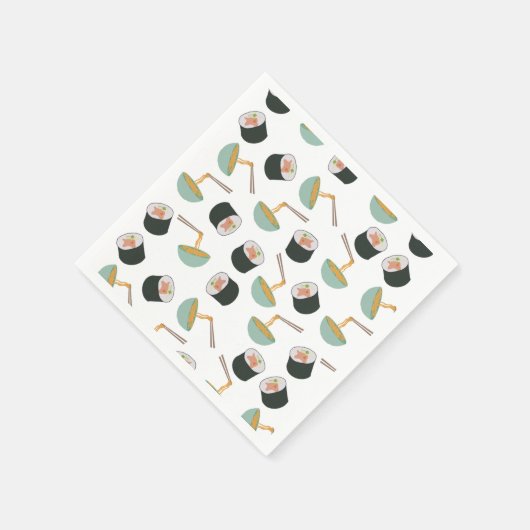 Sushi en Noodles Pattern Servet (Hoek)