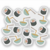 Sushi en Noodles Pattern Sticker (Voorkant)