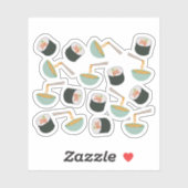 Sushi en Noodles Pattern Sticker (Vel)