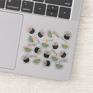 Sushi en Noodles Pattern Sticker