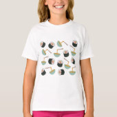 Sushi en Noodles Pattern T-shirt (Voorkant)
