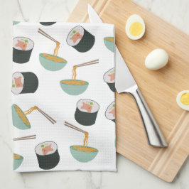 Sushi en Noodles Pattern Theedoek