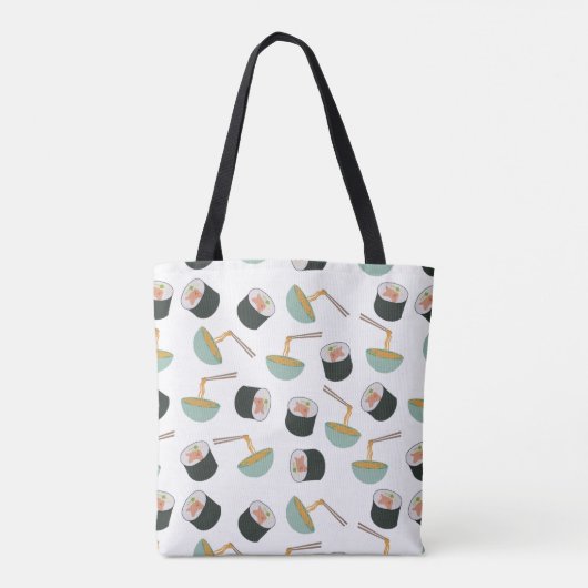 Sushi en Noodles Pattern Tote Bag (Achterkant)