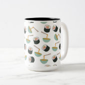 Sushi en Noodles Pattern Tweekleurige Koffiemok (Voorkant rechts)