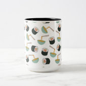 Sushi en Noodles Pattern Tweekleurige Koffiemok (Center)