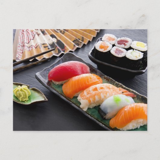 Sushi en rollen briefkaart (Voorkant)