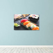 Sushi en rollen canvas afdruk (Insitu (Houten vloer))