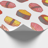 Sushi en rollen naadloos patroon. Stationaire cart Cadeaupapier (Hoek)