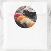 Sushi en rollen ronde sticker (Tas)